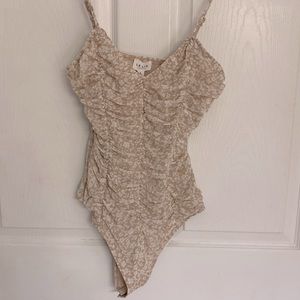 Beige & White Boutique Bodysuit
